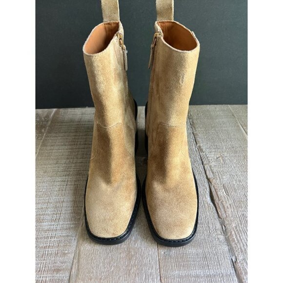 NWOB TORY BURCH Sierra Heeled Ankle Suede Square Toe size 8.5 - Picture 6 of 11